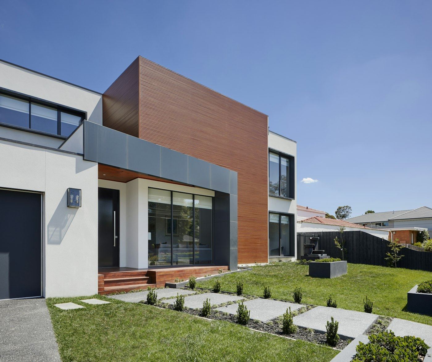 New modern home with timber cladding